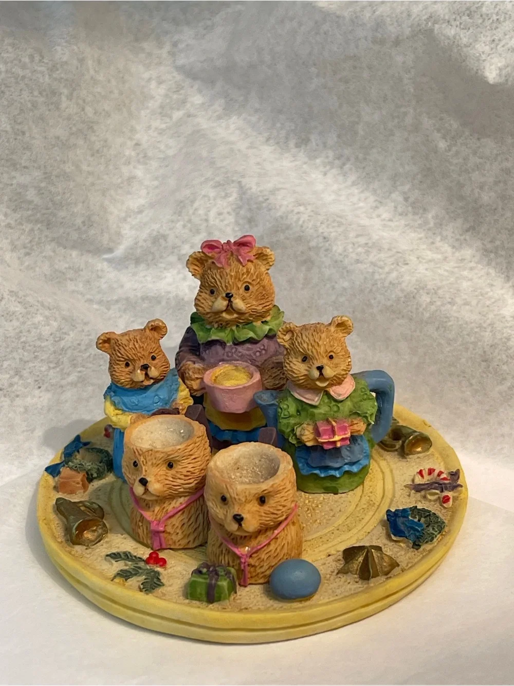 Vintage 4 Sets 33 Pcs Miniature PolyResin  Figurines Children’s Tea Setting!